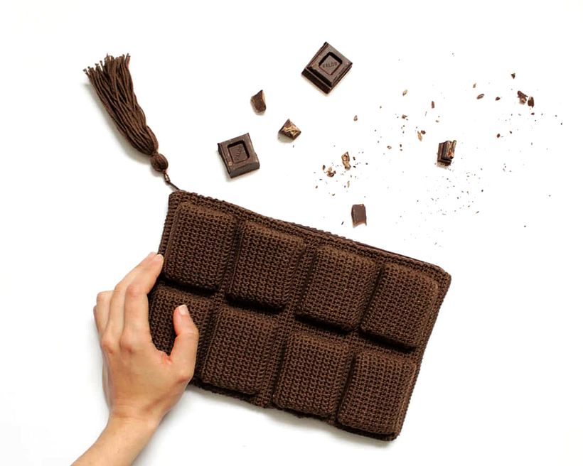 bolso "chocolate" técnica amigurumi, ganchillo