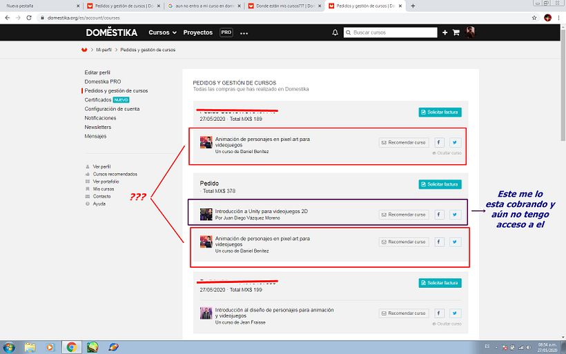 ¿Como es posible que tengo dos veces el mismo curso?