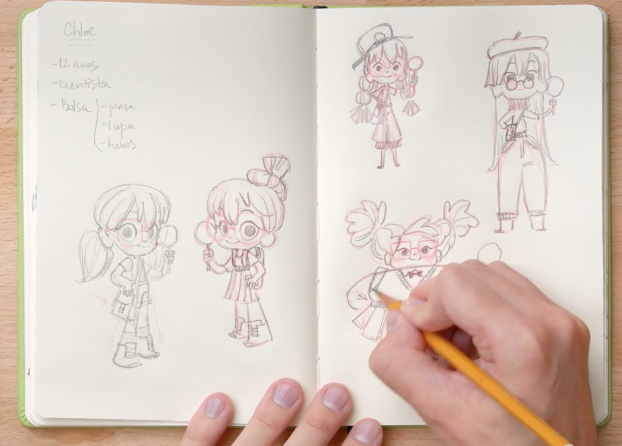 Registre sua criatividade no sketchbook testando personagens com Caio Martins 9