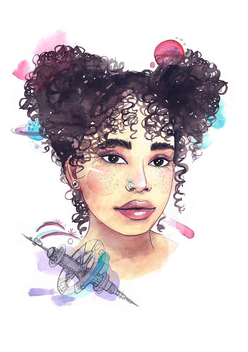 Girl in Space - Instagram @ilustra_feira