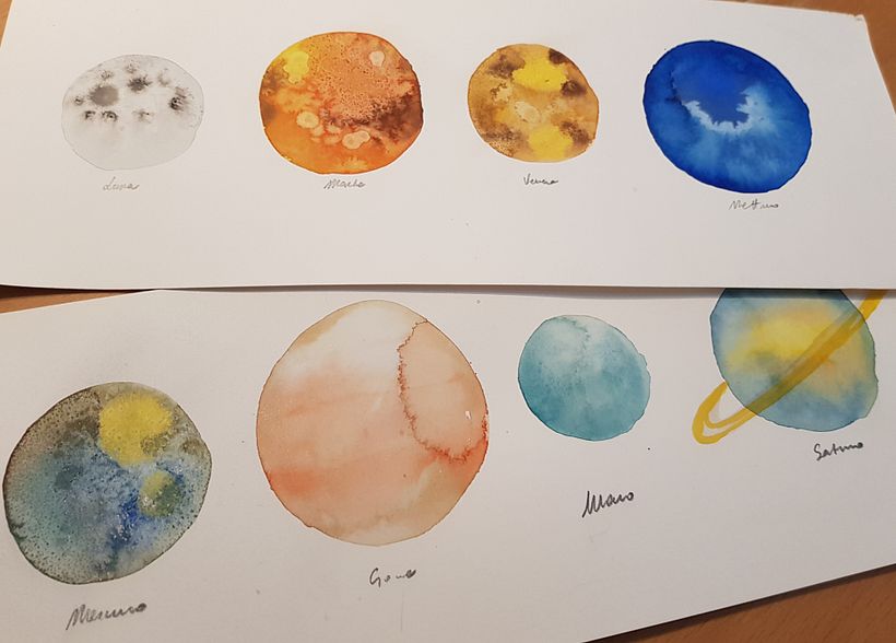 Galaxy in Modern Watercolor Techniques course 0