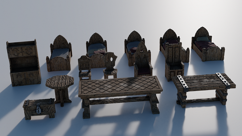 I ordered some STL to print them, paint them and then do the rest in studio. But then I discovered Substance Painter ...