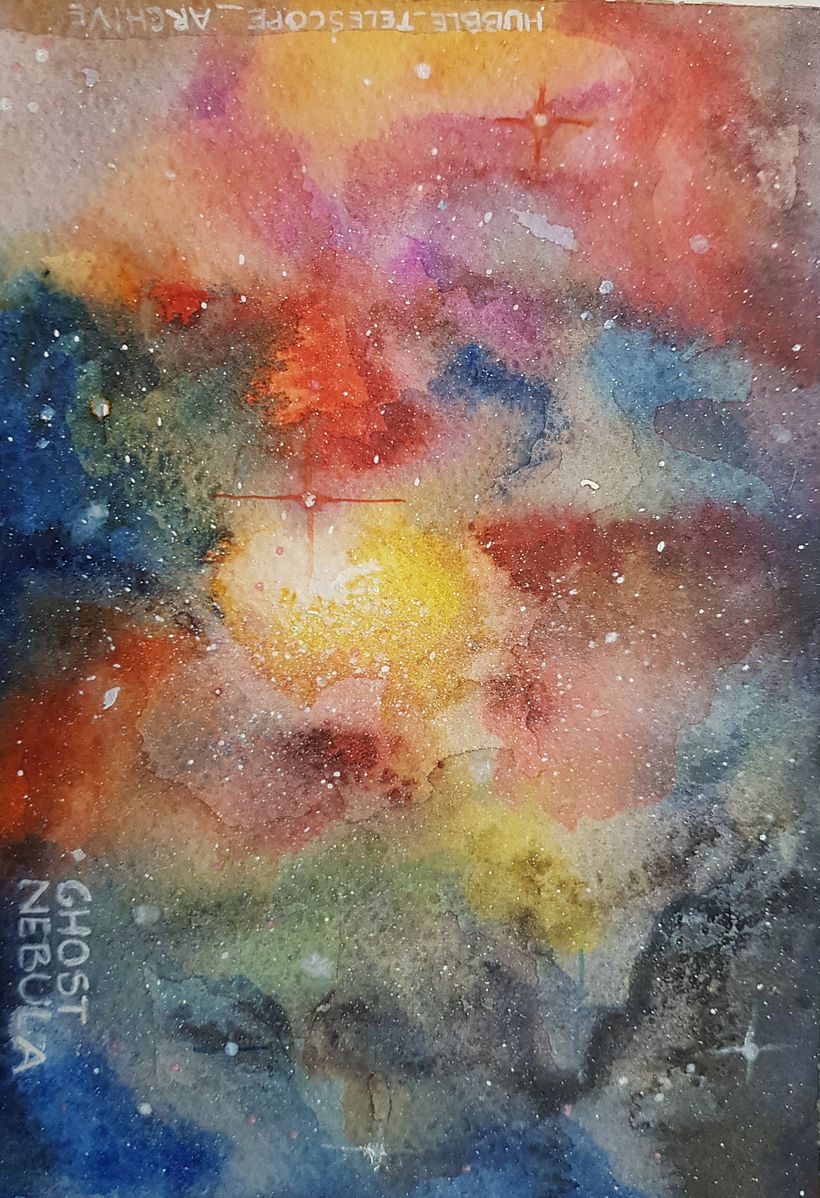 Galaxy in Modern Watercolor Techniques course 1