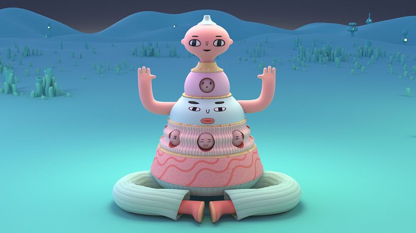 Totem character in it's expanded state.