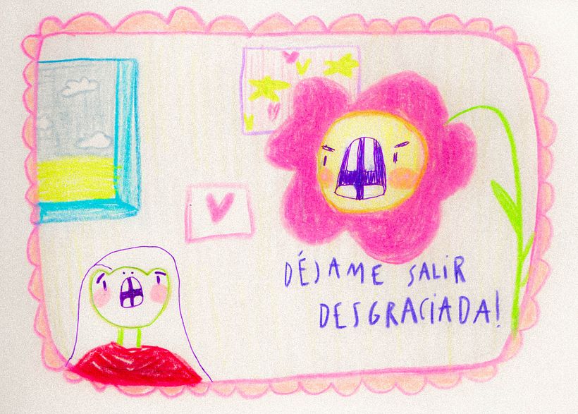 Déjame salir desgraciada! - Illustration traditionnelle