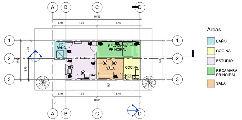 Casa habitación San Antonio de las Minas: Iniciación al diseño de interiores -1