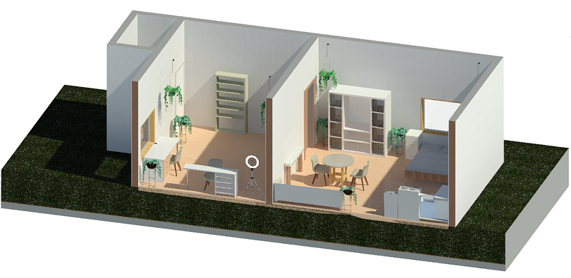 Casa habitación San Antonio de las Minas: Iniciación al diseño de interiores 2