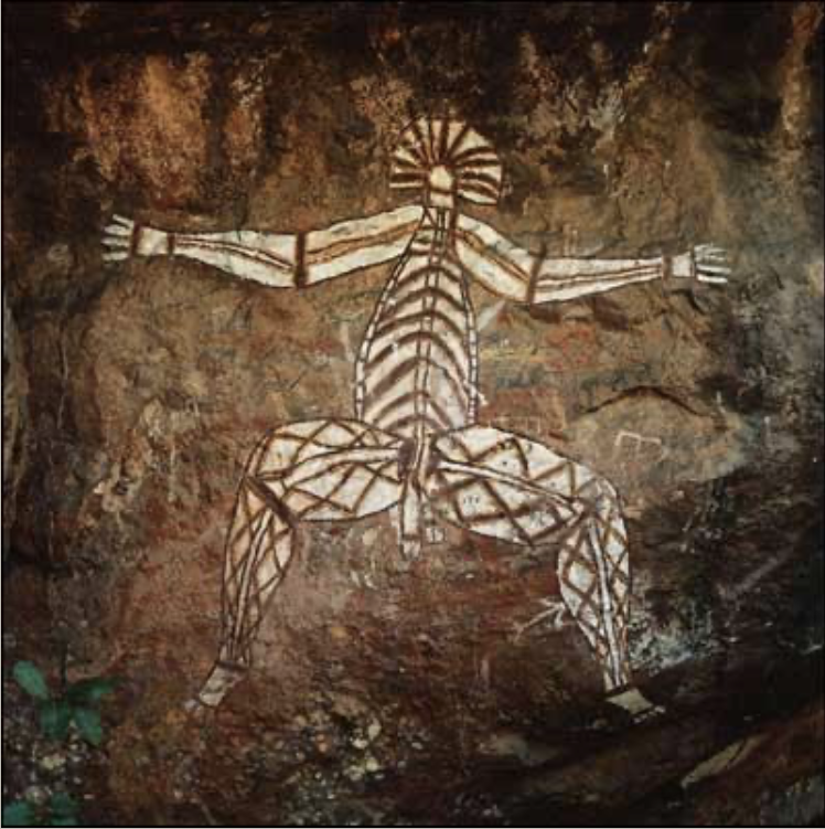 Pintura rupestre de más de 8 mil años de antigüedad, encontrada en el Parque Kakadu, Australia