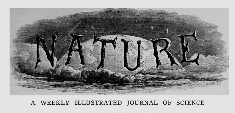 Logotipo del primer número de la revista Nature, en 1869