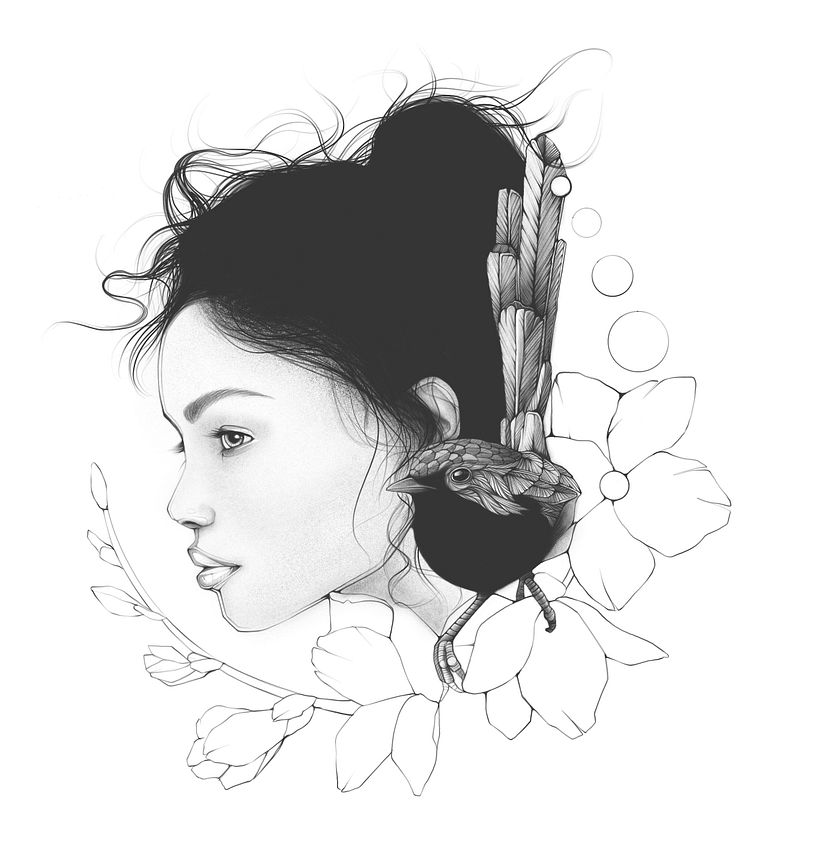 Luna: Retrato creativo ilustrado con Procreate 1
