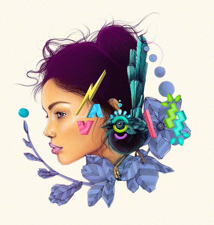 Luna: Retrato creativo ilustrado con Procreate 2