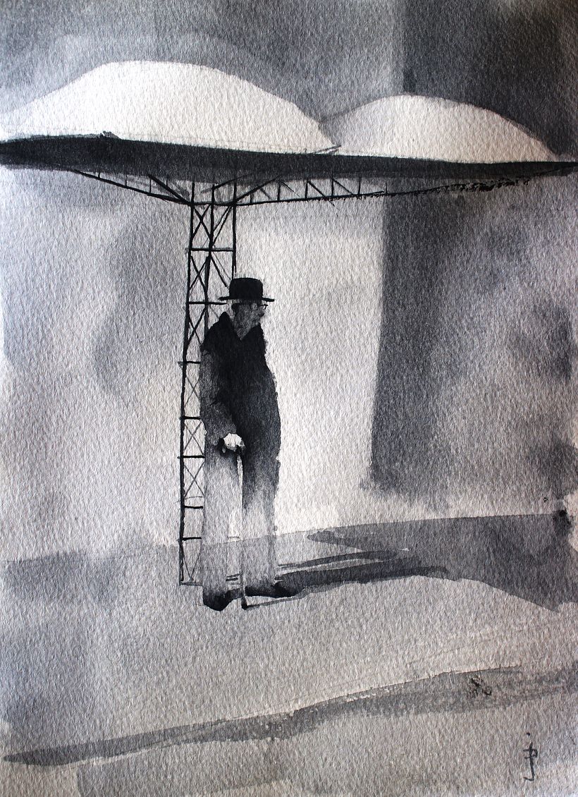 B&W Watercolor Figures 1