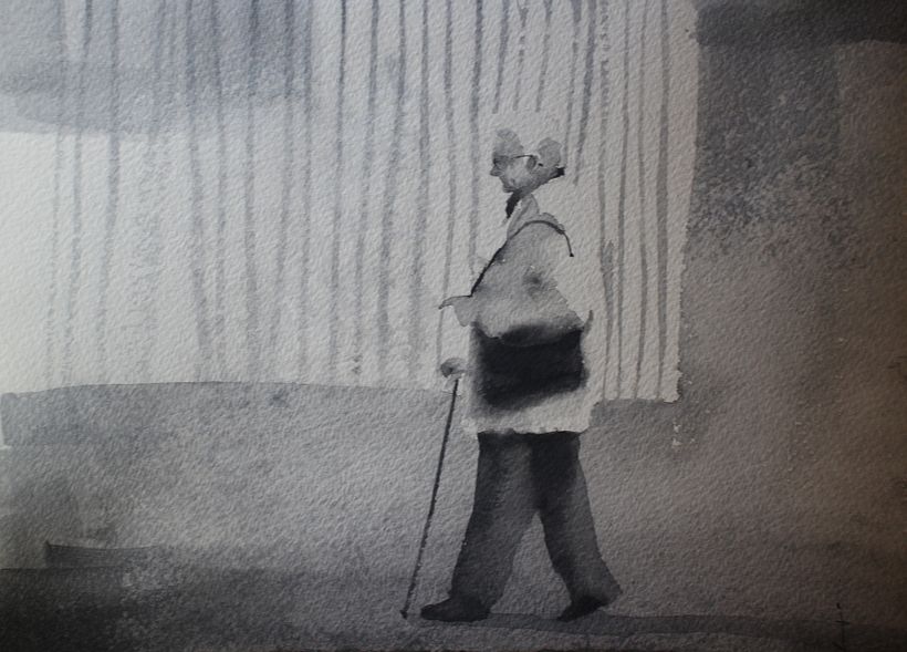 B&W Watercolor Figures 2
