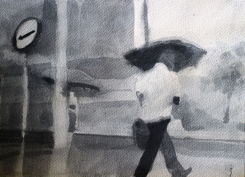 B&W Watercolor Figures 4