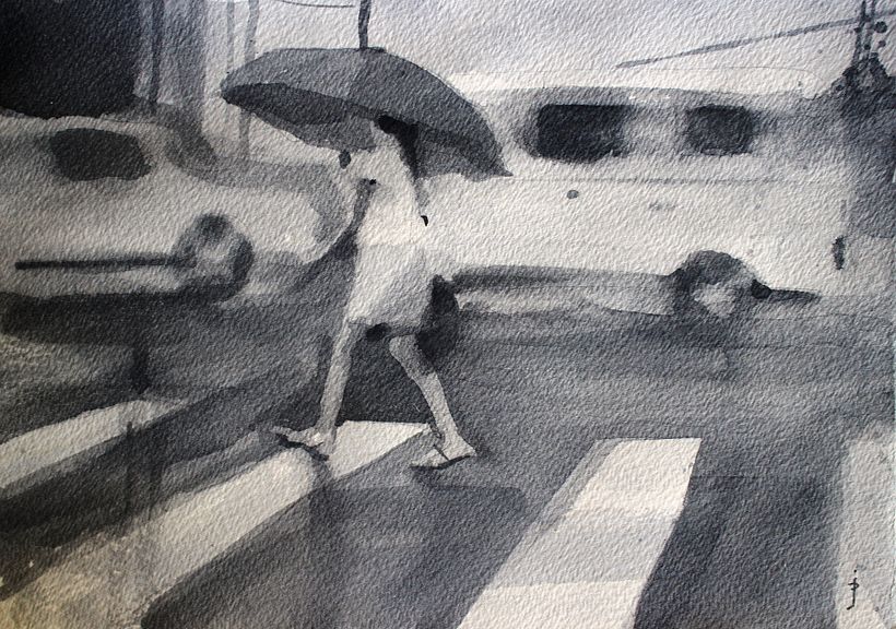 B&W Watercolor Figures 5