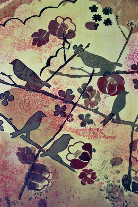 Silk-screen printing using texprint, sublimation and hand drawing.