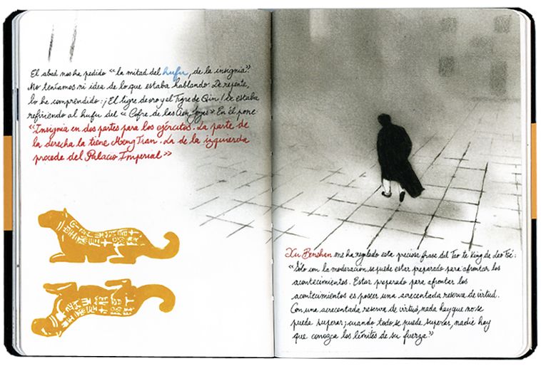 A journey notebook from Mathilde Ascensi’s book. Handmade drawings & watercolor.
