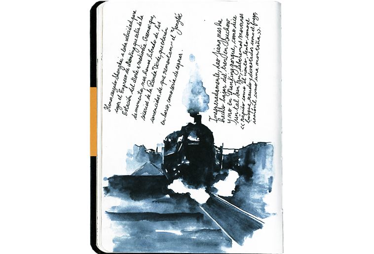 A journey notebook from Mathilde Ascensi’s book. Handmade drawings & watercolor.