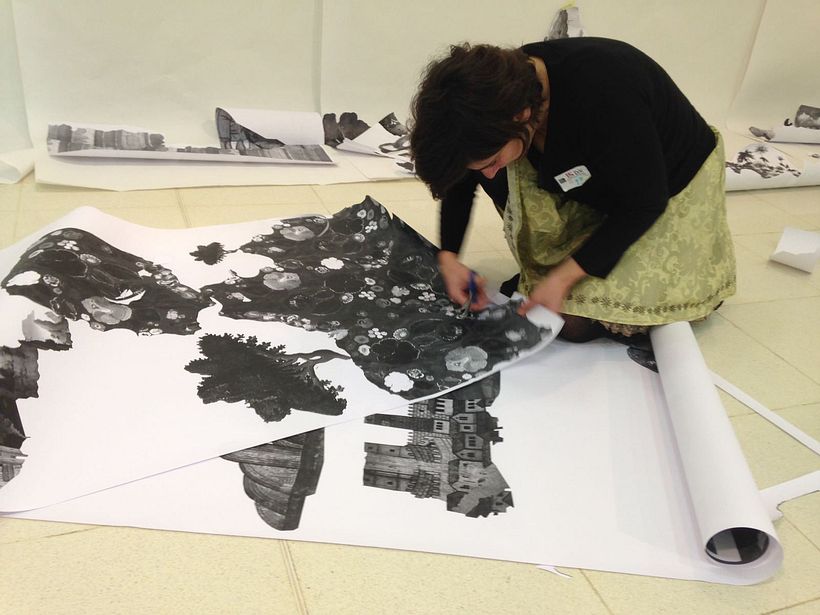 A huge installation for a family workshop at the MNAC, Barcelona.