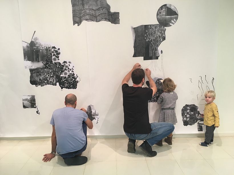 A huge installation for a family workshop at the MNAC, Barcelona.