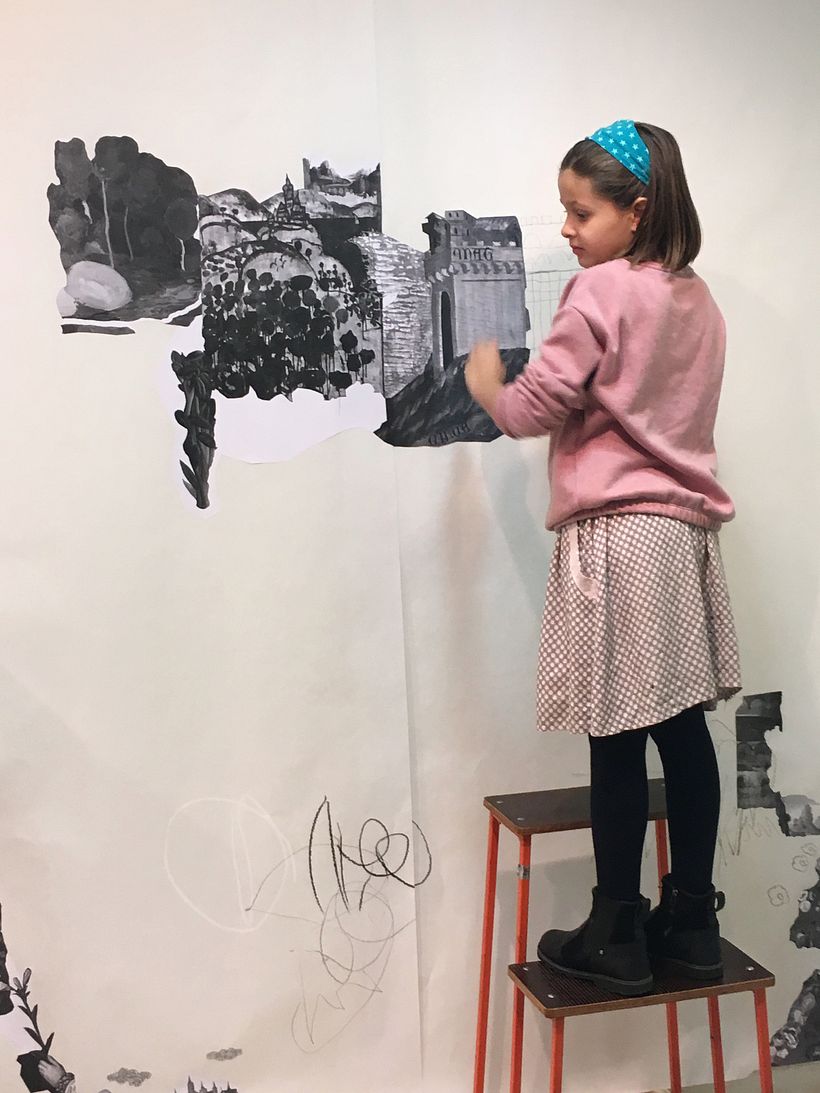 A huge installation for a family workshop at the MNAC, Barcelona.