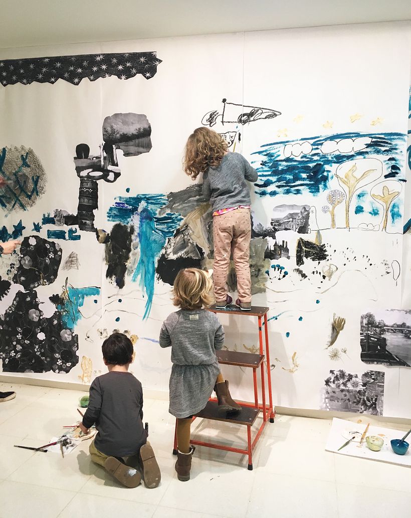 A huge installation for a family workshop at the MNAC, Barcelona.