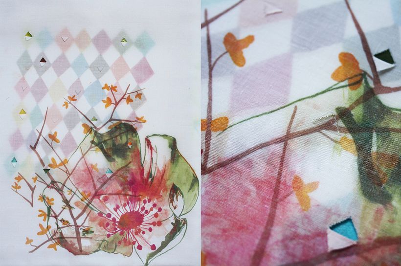 Sublimation and collage. 