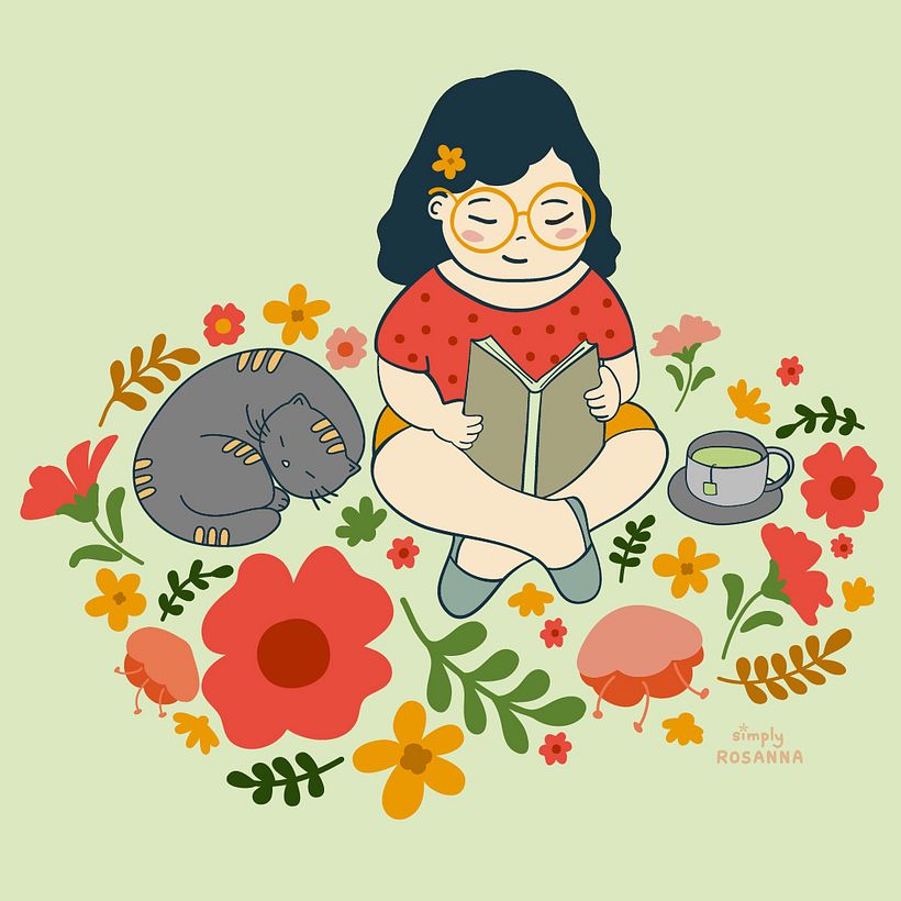 My project in Illustrated portraits with botanical elements course -1