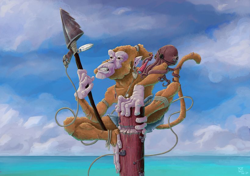 Ilustración del mono pirata