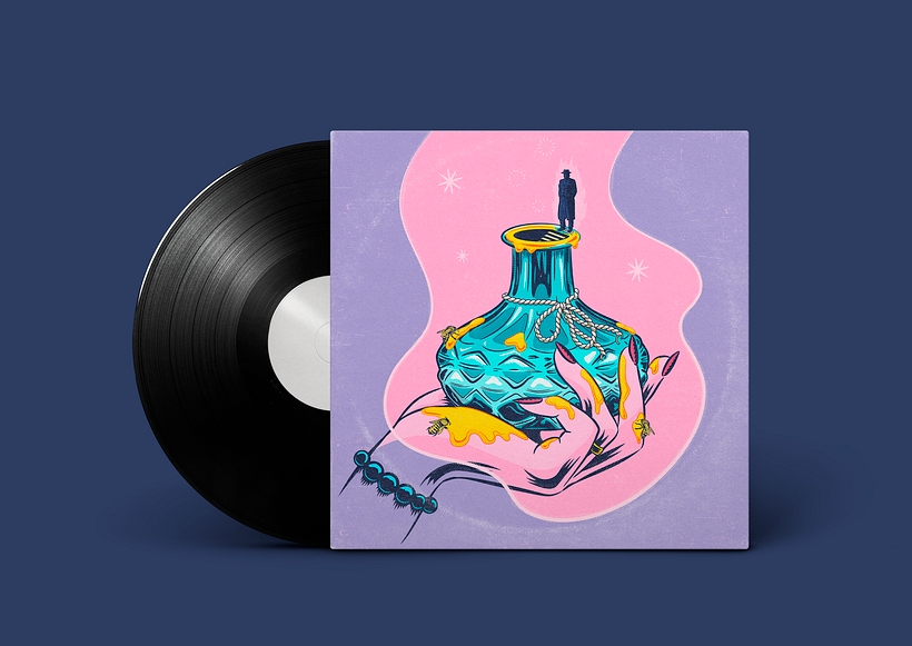 Portada artística para el sencillo de un álbum de una banda de rock progresivo. Este es el arte final. Veamos el proceso.