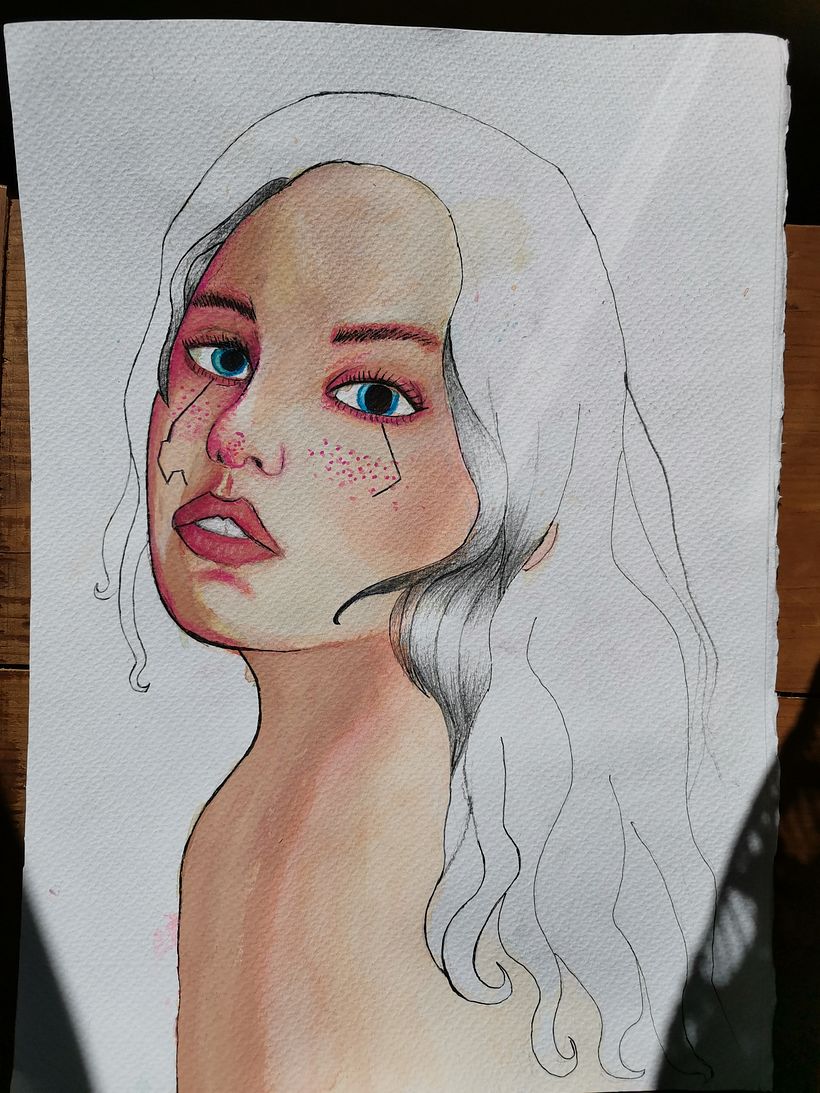 Mi Proyecto del curso: Retrato ilustrado en acuarela 0