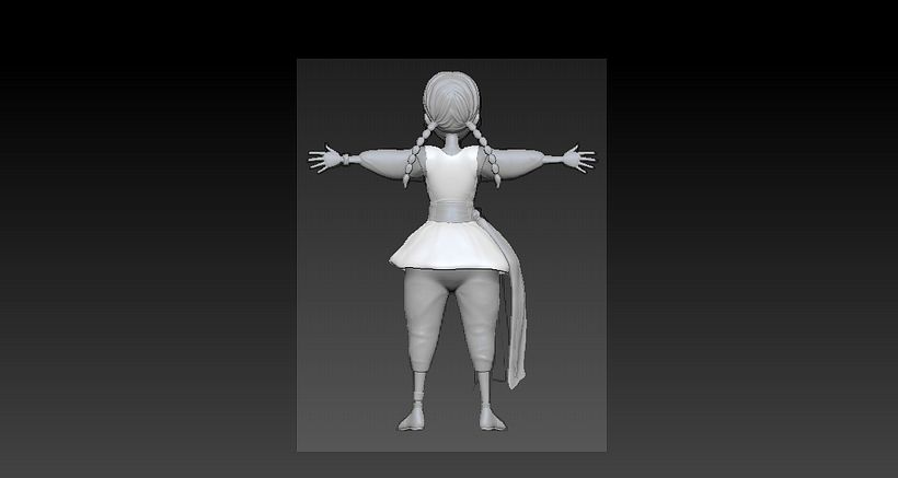 High poly, back en Zbrush