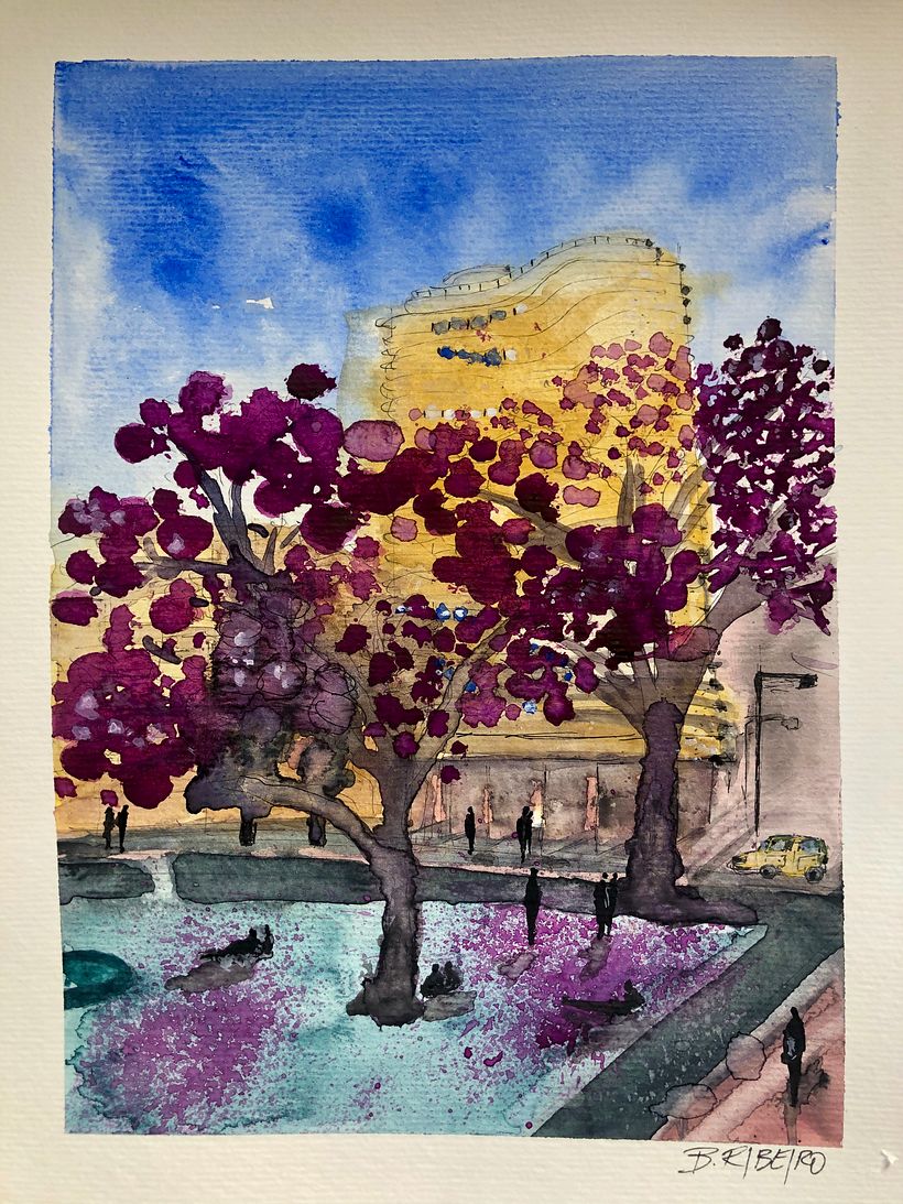Meu projeto do curso: Desenho arquitetônico com aquarela e tinta 0