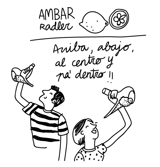 AMBAR RADLER- Porrón - Traditionelle Illustration