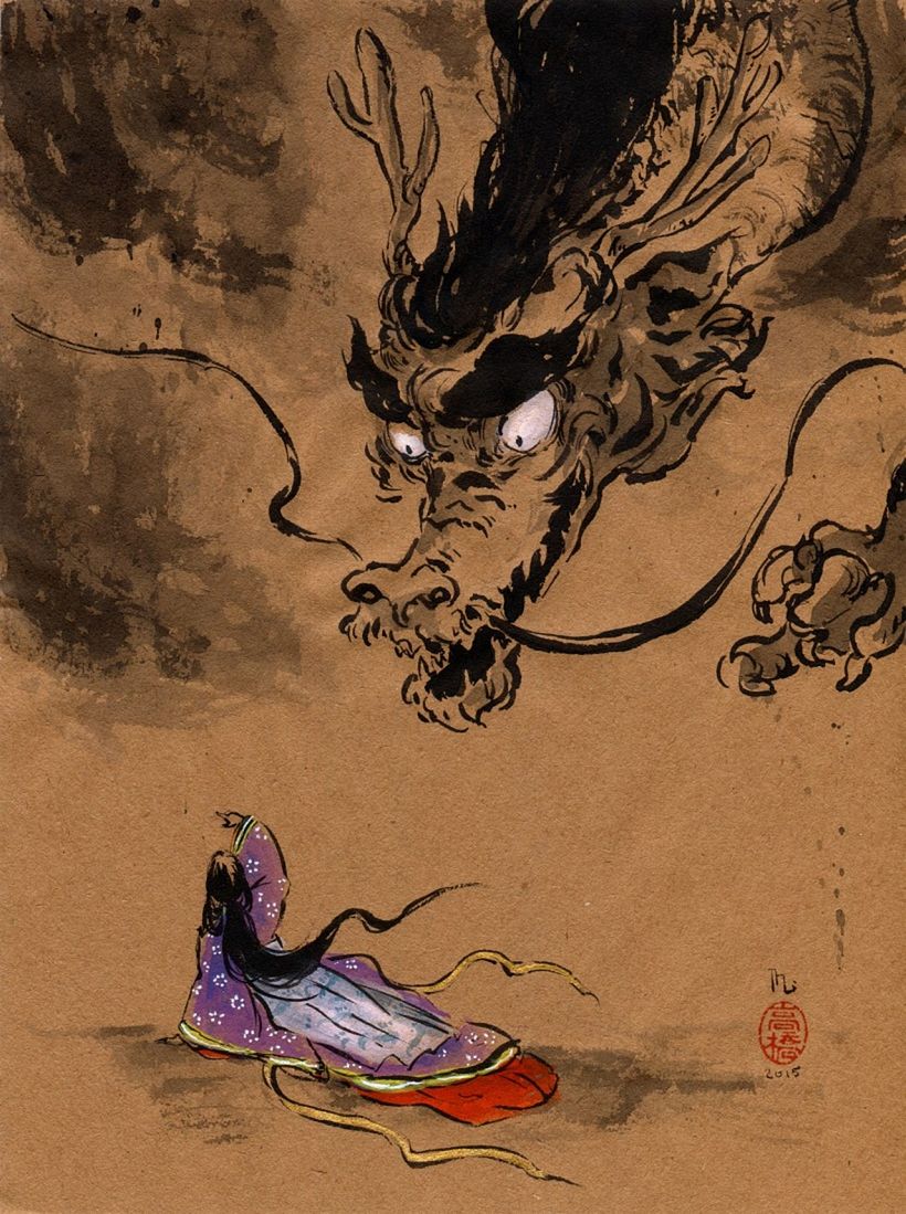 Ilustración de la serie Dragons, de Mika Takahashi