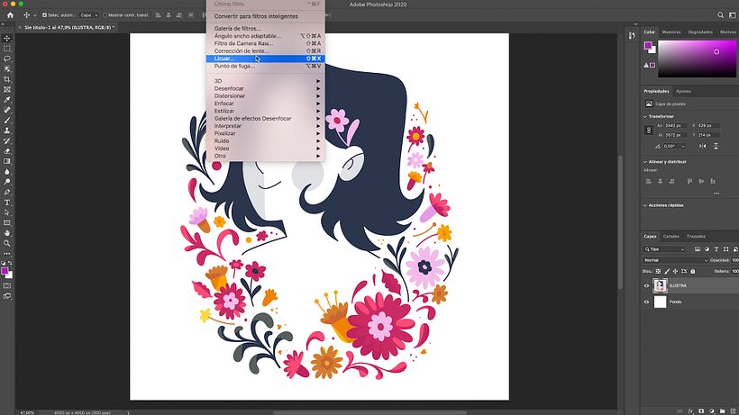 Applying Liquify
