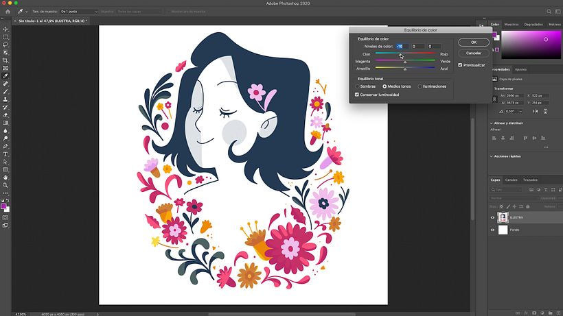 Colors with warmer tones