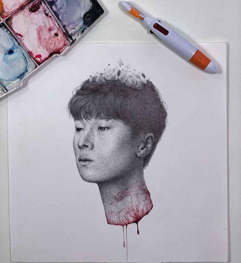 Pen & Watercolor Portraits 4