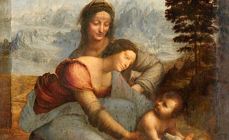 Detalhe de 'A Virgem, o Menino e Santa Ana', de Da Vinci, símbolo do sfumato. Domínio público