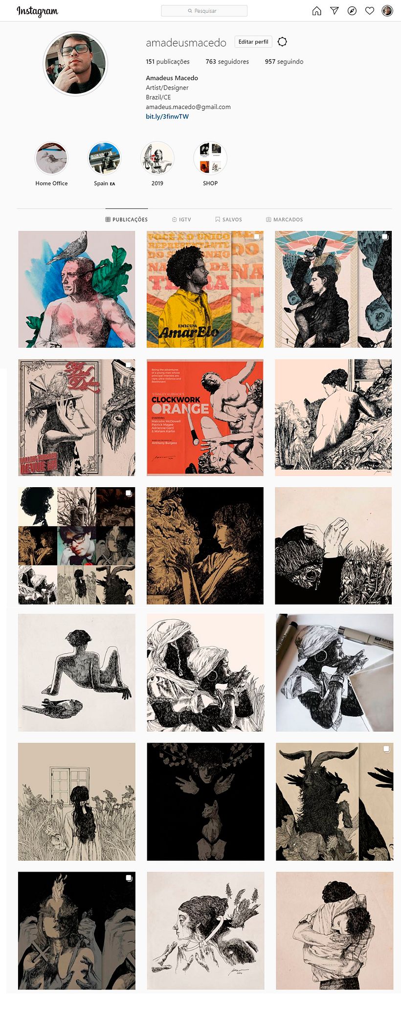Amadeus Macedo: Projeto Final do curso: Criação de um portfólio de ilustração no Instagram -1