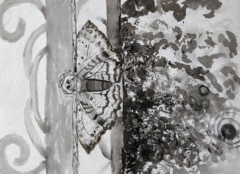 Mi Proyecto del curso: Ilustración en tinta china con influencia japonesa -1