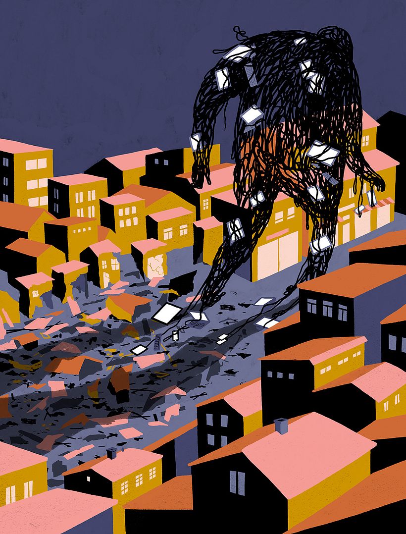 Editorial illustrations: Biblioteksbladet - Traditional illustration
