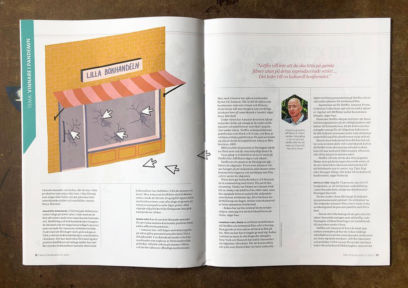 Editorial illustrations: Biblioteksbladet - Traditional illustration