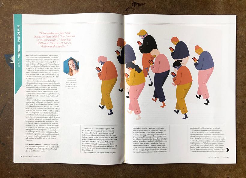 Editorial illustrations: Biblioteksbladet - Traditional illustration