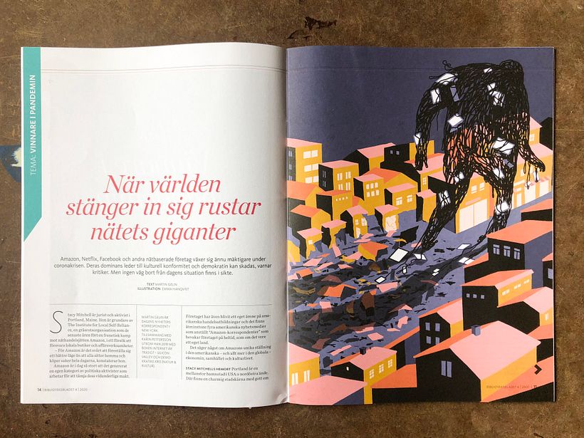 Editorial illustrations: Biblioteksbladet - Traditional illustration