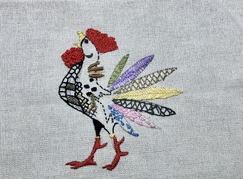 My project in Embroidery Techniques: Illustrating with Needle and Thread course 0