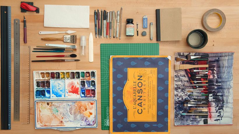 Materiales básicos para empezar a pintar con acuarelas 13