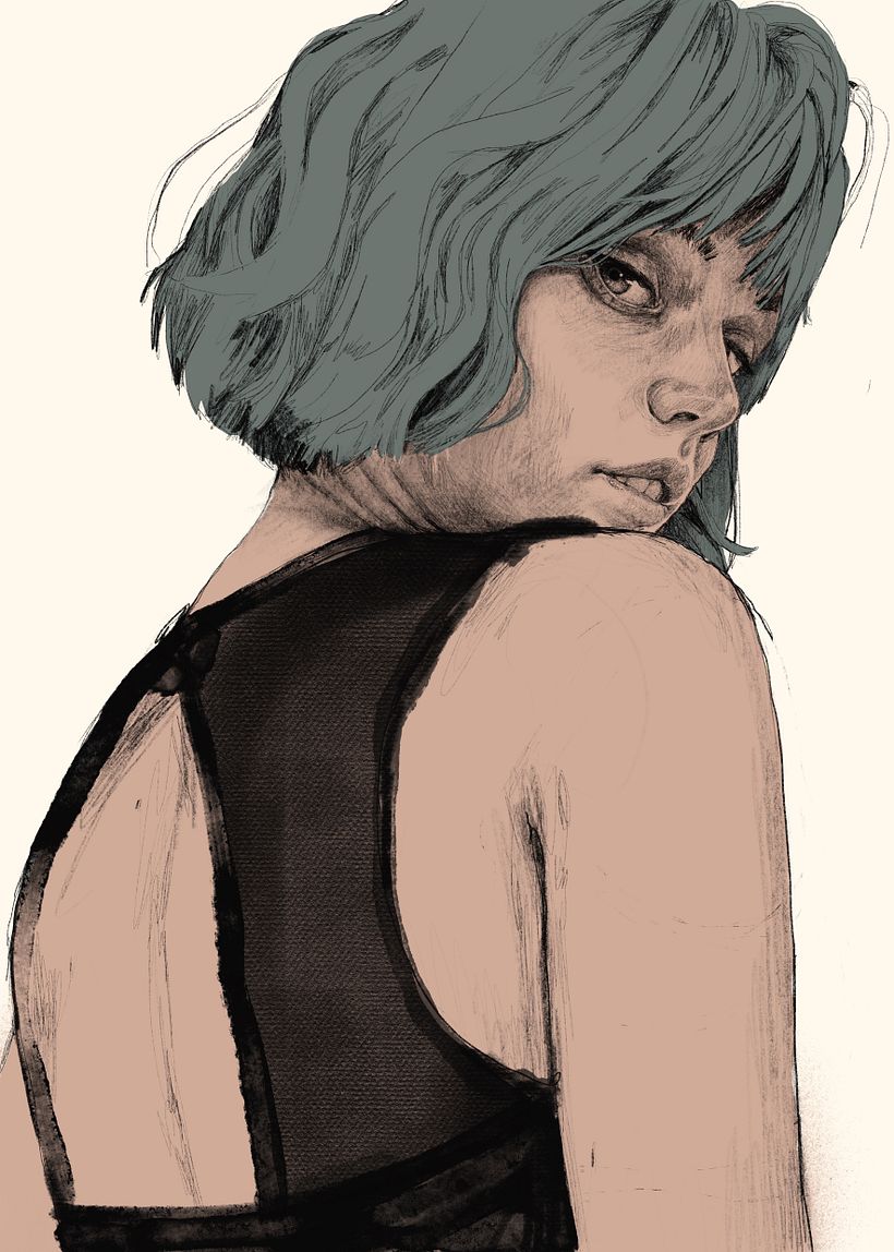 Esta es la elección de la distribución de los colores que extraje de la obra de la artista Janice Sung.