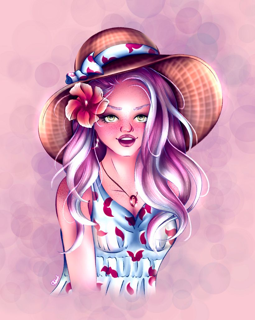 Meu projeto do curso: Retrato de personagens femininas com Procreate - I want to thank you for all advices and for opening my eyes for I am capable of! Hope you like my reproach to your techniques ^_^ 0