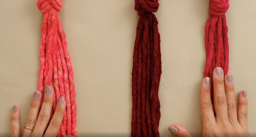 Tutorial Macramê: como tingir uma tapeçaria têxtil 14